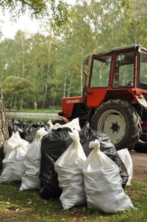 Волонтеры  акции  «Операция «Чистый берег» собрали 87 мешков мусора в парке «Сокольники»!